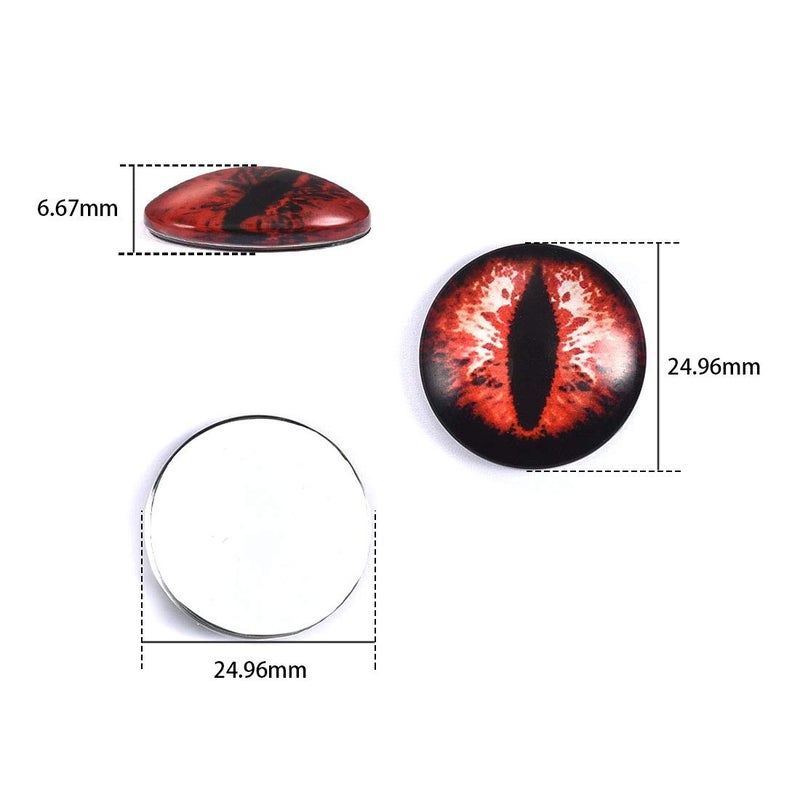 DROLE 100Pcs 25mm Glass Cabochons Evil Dragon Snake Doll Eye Covered Flatback Dome Cabochon Fit 25mm Jewelry Blanks - Image 5